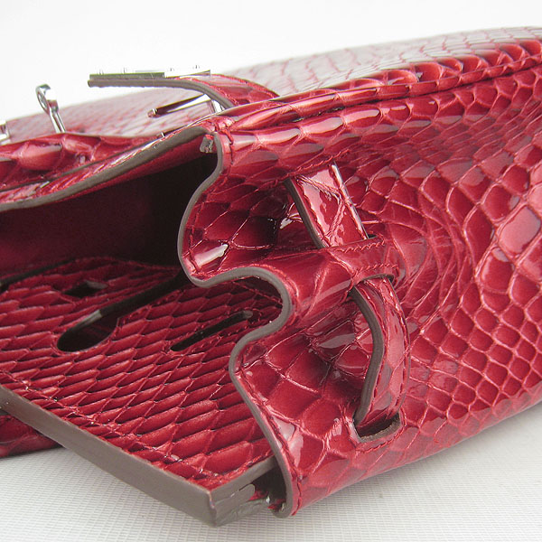 Replica Hermes Birkin 30CM Fish Veins Leather Bag Dark Red 6088 On Sale - Click Image to Close